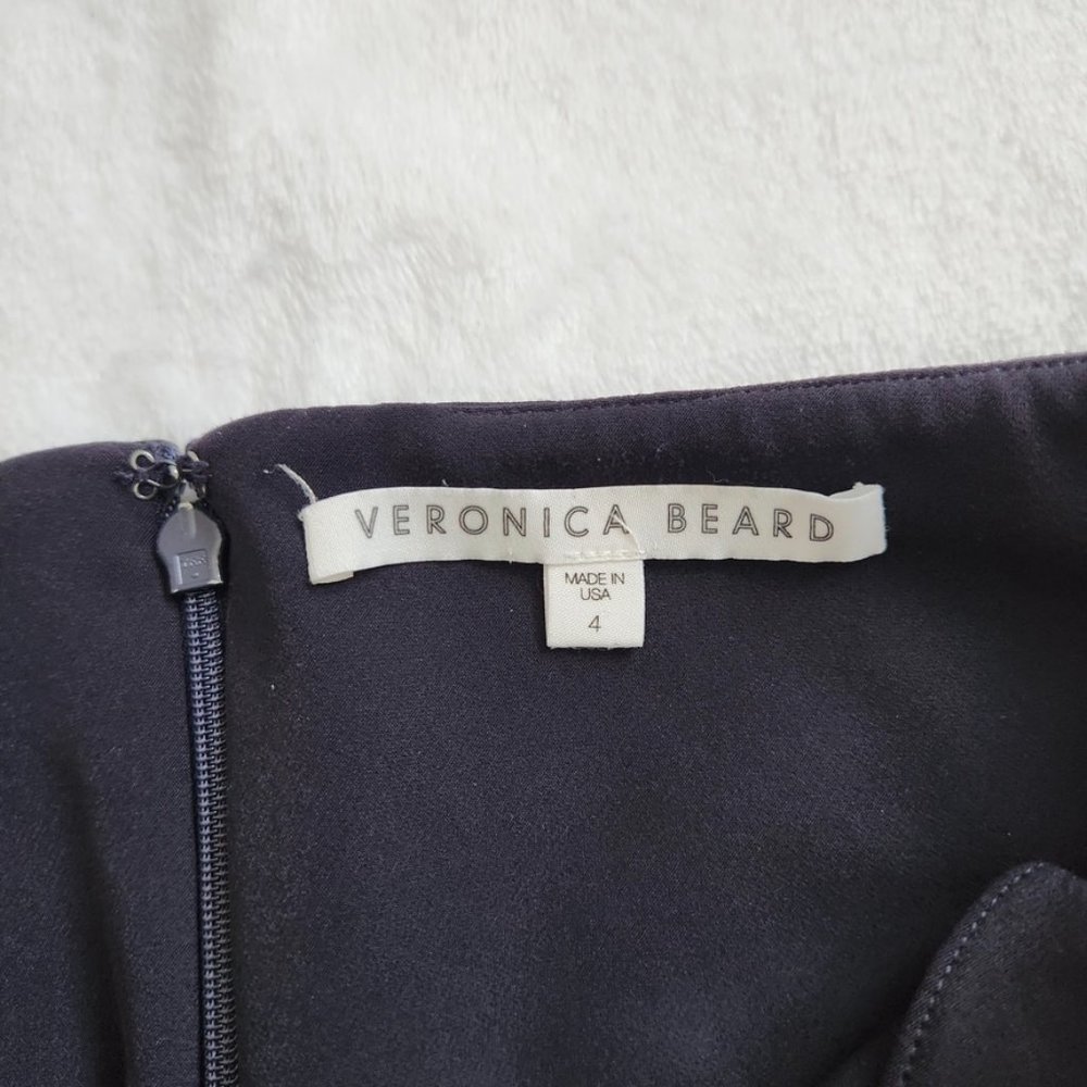 Veronica Beard Zip Back Scuba Pants Dark Navy Blue Mid Rise Ankle Size 4 - Picture 7 of 15